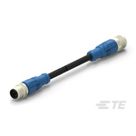 TE Connectivity Straight Female; Male 4 way M12 to Straight 4 way M12 Sensor Actuator Cable, 500mm