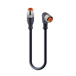Lumberg Automation Straight Male 4 way M12 to Right Angle Female 4 way M12 Sensor Actuator Cable, 1m