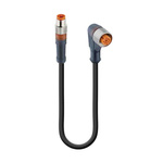 Lumberg Automation Straight Male 3 way M8 to Right Angle Female 3 way M12 Sensor Actuator Cable, 600mm
