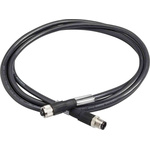 Telemecanique Sensors Straight Female M12 to Straight Male M12 Bus Cable, 5m