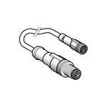Telemecanique Sensors Straight Male 3 way M12 to Straight Female 3 way M8 Sensor Actuator Cable, 1m