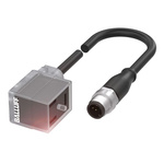 BALLUFF Right Angle Female DIN 43650 Form B to Straight Male M12 Sensor Actuator Cable, 1m