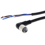 Omron Right Angle Female M8 to Unterminated Sensor Actuator Cable, 5m
