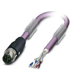 Phoenix Contact Straight Male M12 to Male M12 Bus Cable, 2m