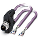 Phoenix Contact Straight Male M12 to Bus Cable, 15m