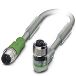 Phoenix Contact Straight Male M12 to Right Angle Female M12 Sensor Actuator Cable, 600mm