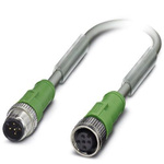 Phoenix Contact Straight Male M12 to Straight Female M12 Sensor Actuator Cable, 300mm