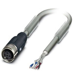 Phoenix Contact Straight Female M12 to Unterminated Bus Cable, 15m