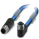 Phoenix Contact Straight Male M12 to Right Angle Female M12 Bus Cable, 15m