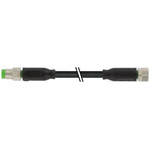 Murrelektronik Limited Straight Male 3 way M8 to Straight Female 3 way M8 Connector & Cable, 1m