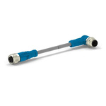 TE Connectivity Right Angle Male 4 way M12 to Straight Female M12 Cable Assembly, 1.5m