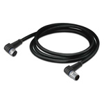 Wago Right Angle Female 3 way M12 to Right Angle Male 3 way M12 Actuator/Sensor Cable, 1m