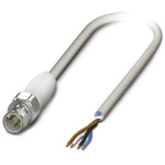 Phoenix Contact Straight Male 4 way M12 to Unterminated Sensor Actuator Cable, 5m