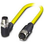 Phoenix Contact Straight Female 8 way M12 to Right Angle Male 8 way M12 Sensor Actuator Cable, 500mm