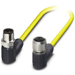 Phoenix Contact Right Angle Female 3 way M12 to Right Angle Male 3 way M12 Sensor Actuator Cable, 500mm
