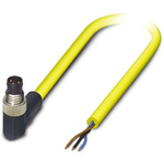 Phoenix Contact Right Angle Male 3 way M12 to Unterminated Sensor Actuator Cable, 2m