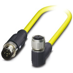 Phoenix Contact Right Angle Female 5 way M12 to Straight Male 5 way M12 Sensor Actuator Cable, 1.5m