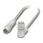 Phoenix Contact Straight Male 4 way M12 to Right Angle Female 4 way M12 Sensor Actuator Cable, 300mm