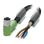 Phoenix Contact Right Angle Female 4 way M12 to Sensor Actuator Cable, 10m