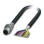 Phoenix Contact Male 17 way M12 to Sensor Actuator Cable, 1m