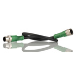 Phoenix Contact Male 4 way M12 to Female 4 way M12 Sensor Actuator Cable, 300mm