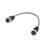 Harting Straight Female 4 way 7/8 in Circular to Straight Male 4 way 7/8 in Circular Sensor Actuator Cable, 1m