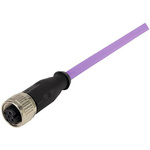Harting Straight Female 4 way M12 to Unterminated Sensor Actuator Cable, 1m