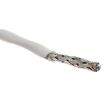 TE Connectivity Twisted Pair Data Cable, 1 Pairs, 0.25 mm², 2 Cores, 24 AWG, Screened, 100m, White Sheath