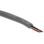 Alpha Wire Twisted Pair Data Cable, 1 Pairs, 0.23 mm², 2 Cores, 24 AWG, Screened, 100m, Grey Sheath