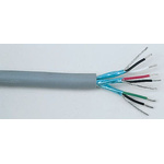 Alpha Wire Twisted Pair Data Cable, 3 Pairs, 0.35 mm², 6 Cores, 22 AWG, Screened, 100m, Grey Sheath