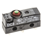 SPDT-NO/NC Button Microswitch, 100 mA @ 30 V dc
