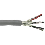 Alpha Wire Twisted Pair Data Cable, 3 Pairs, 0.23 mm², 6 Cores, 24 AWG, Screened, 30m, Grey Sheath