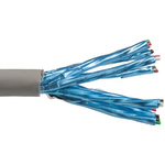 Alpha Wire Twisted Pair Data Cable, 9 Pairs, 0.35 mm², 18 Cores, 22 AWG, Screened, 30m, Grey Sheath