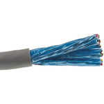 Alpha Wire Twisted Pair Data Cable, 12 Pairs, 0.35 mm², 24 Cores, 22 AWG, Screened, 30m, Grey Sheath