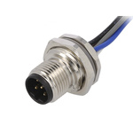 TE Connectivity Straight Male 5 way M12 to Unterminated Sensor Actuator Cable, 200mm