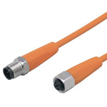 ifm electronic Female 4 way M12 to Male 4 way M12 Sensor Actuator Cable, 5m