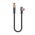 Lumberg Automation Straight Male 3 way M8 to Right Angle Female 3 way M8 Actuator/Sensor Cable, 300mm