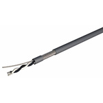 RS PRO Twisted Pair Data Cable, 0.34 mm², 2 Cores, 22 AWG, Screened, 100m, Grey Sheath
