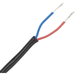 RS PRO Twisted Pair Data Cable, 0.22 mm², 2 Cores, 24 AWG, Unscreened, 25m, Black Sheath