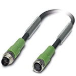 Phoenix Contact Straight Female 3 way M8 to Straight Female M8 Sensor Actuator Cable, 1m