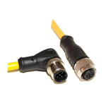 Mueller Electric Right Angle Male M12 to Straight Female M12 Sensor Actuator Cable, 5m