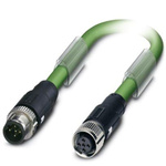 Phoenix Contact Straight Male M12 to Female M12 Bus Cable, 5m