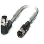 Phoenix Contact Right Angle Male M12 to Female M12 Bus Cable, 20m
