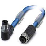 Phoenix Contact Right Angle Male M12 to Female M12 Bus Cable, 20m