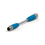 TE Connectivity Straight Male 8 way M12 to Straight Female M12 Cable Assembly, 1.5m