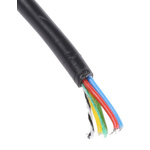 RS PRO Multicore Data Cable, 0.055 mm², 4 Cores, 30 AWG, Unscreened, 100m, Black Sheath