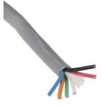 Alpha Wire Multicore Data Cable, 0.35 mm², 6 Cores, 22 AWG, Unscreened, 30m, Grey Sheath