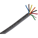 Alpha Wire Multicore Data Cable, 0.35 mm², 8 Cores, 22 AWG, Unscreened, 30m, Grey Sheath