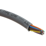 Alpha Wire Multicore Data Cable, 0.35 mm², 10 Cores, 22 AWG, Unscreened, 30m, Grey Sheath