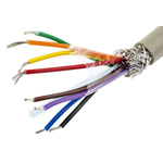 Alpha Wire Multicore Data Cable, 0.23 mm², 8 Cores, 24 AWG, Screened, 50m, Grey Sheath